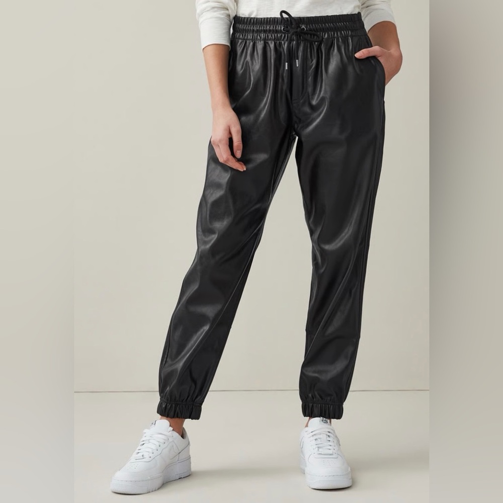 A new day faux leather Black Joggers